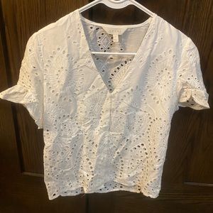 White lace shirt